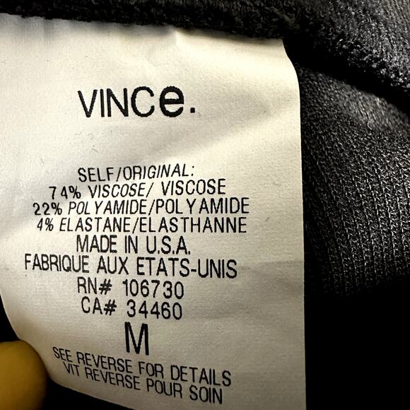 Vince Stirrup Leggings Pull On Skinny Stretchy Pintuck Casual Versatile Black M - Picture 4 of 6